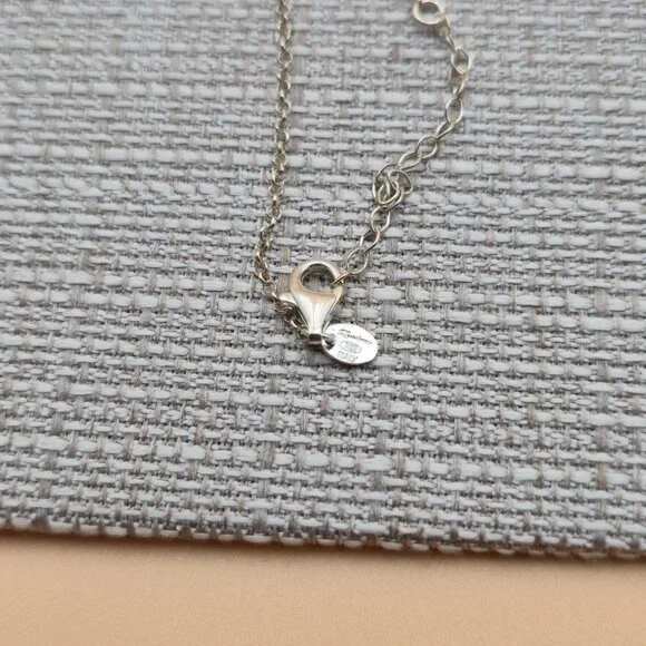 18 Inch Sterling Silver Double Tennis Racket Pendant Rustic Necklace A5944 - Picture 4 of 6